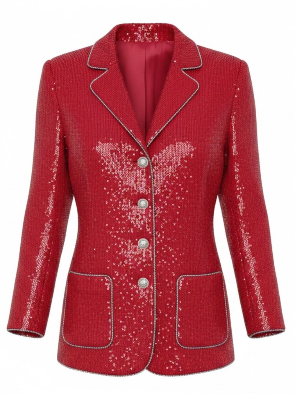 St. John's Couture By Marie Gray Sequin Jacket - Size 8 - Red